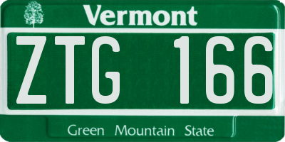 VT license plate ZTG166