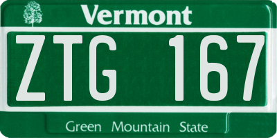 VT license plate ZTG167