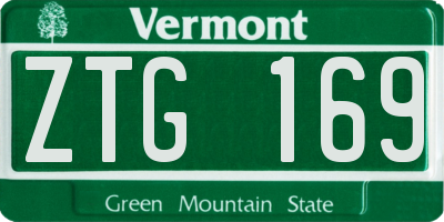 VT license plate ZTG169