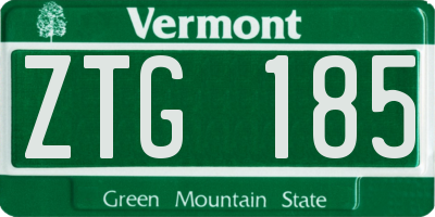 VT license plate ZTG185