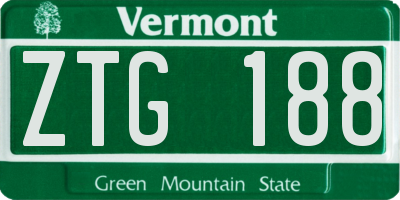 VT license plate ZTG188