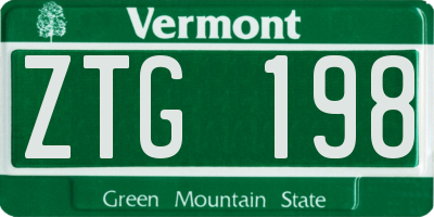 VT license plate ZTG198