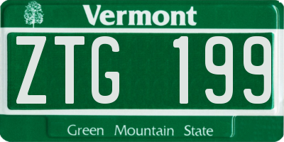 VT license plate ZTG199