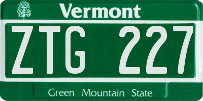 VT license plate ZTG227