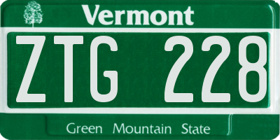 VT license plate ZTG228