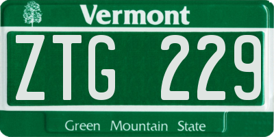 VT license plate ZTG229