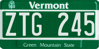 VT license plate ZTG245