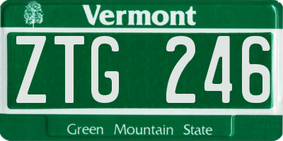 VT license plate ZTG246