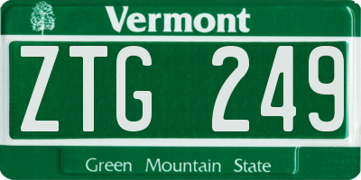 VT license plate ZTG249