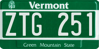 VT license plate ZTG251