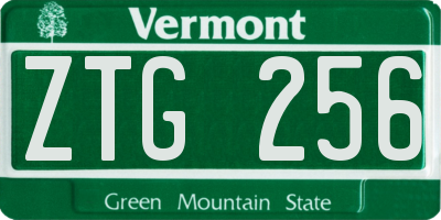 VT license plate ZTG256