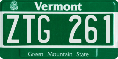 VT license plate ZTG261