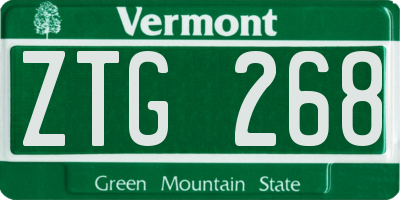 VT license plate ZTG268