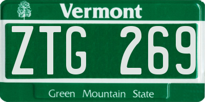 VT license plate ZTG269
