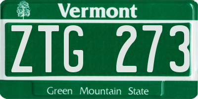 VT license plate ZTG273