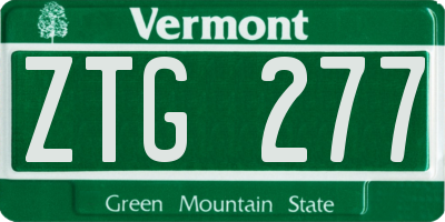 VT license plate ZTG277