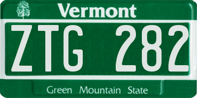VT license plate ZTG282