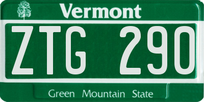 VT license plate ZTG290