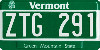VT license plate ZTG291