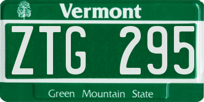 VT license plate ZTG295