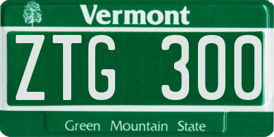 VT license plate ZTG300