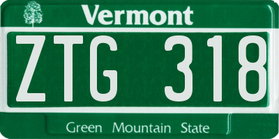VT license plate ZTG318