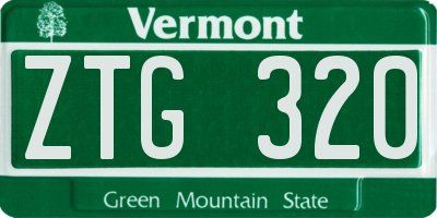 VT license plate ZTG320