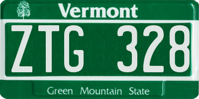 VT license plate ZTG328