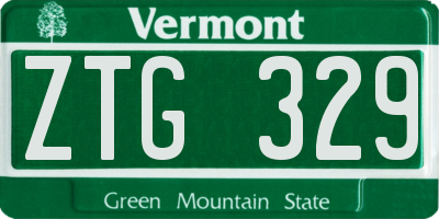 VT license plate ZTG329