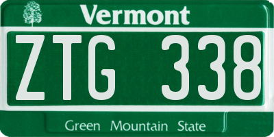VT license plate ZTG338