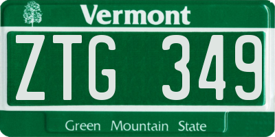 VT license plate ZTG349
