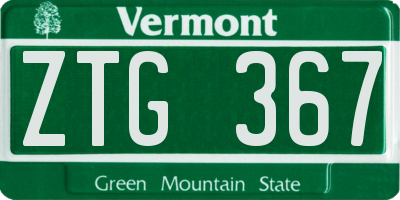 VT license plate ZTG367