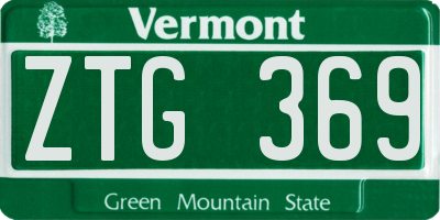 VT license plate ZTG369