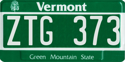 VT license plate ZTG373
