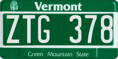 VT license plate ZTG378