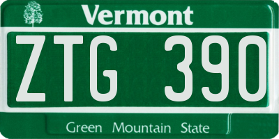 VT license plate ZTG390