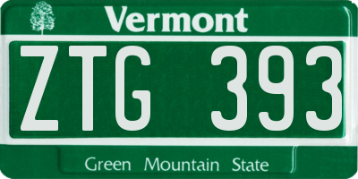 VT license plate ZTG393