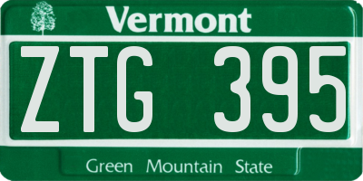 VT license plate ZTG395