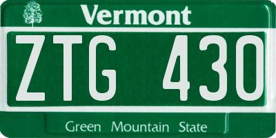 VT license plate ZTG430
