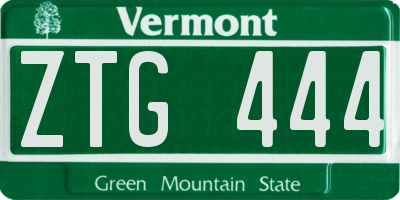 VT license plate ZTG444