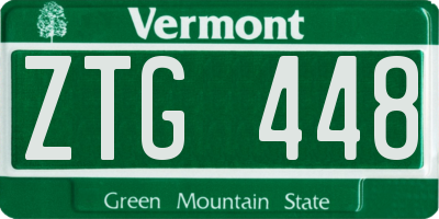 VT license plate ZTG448