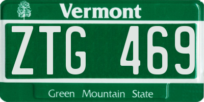 VT license plate ZTG469