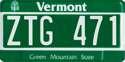 VT license plate ZTG471