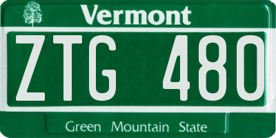 VT license plate ZTG480