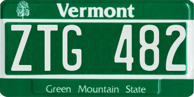 VT license plate ZTG482