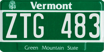 VT license plate ZTG483