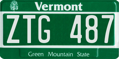 VT license plate ZTG487