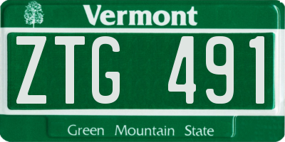 VT license plate ZTG491