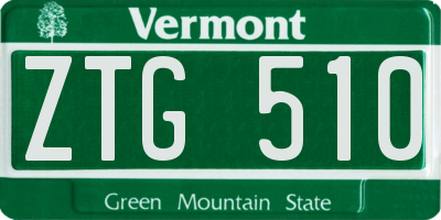 VT license plate ZTG510