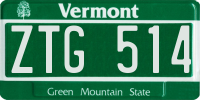 VT license plate ZTG514